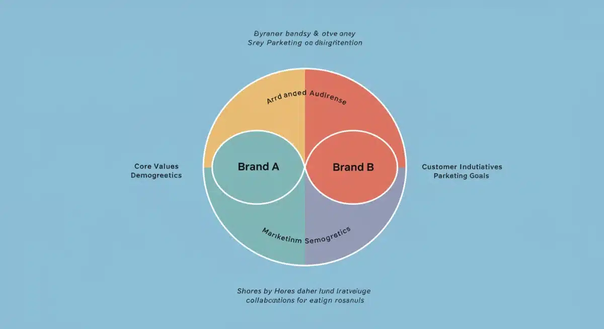 Venn diagram showing synergy between brand values and target audiences in a strategic partnership.