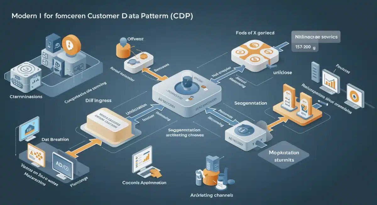 Infographic illustrating a modern Customer Data Platform architecture and data flow