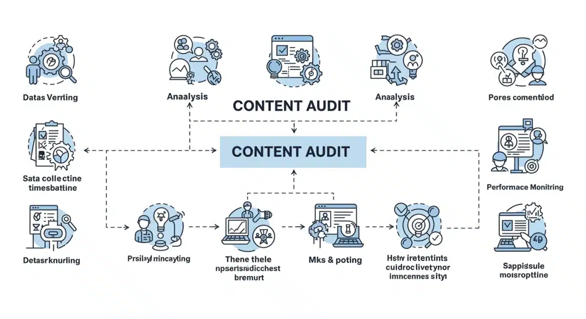 Flowchart illustrating the systematic process of a content audit.