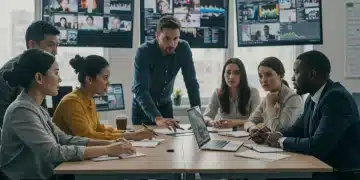 Team strategizing crisis communication plan for brand protection