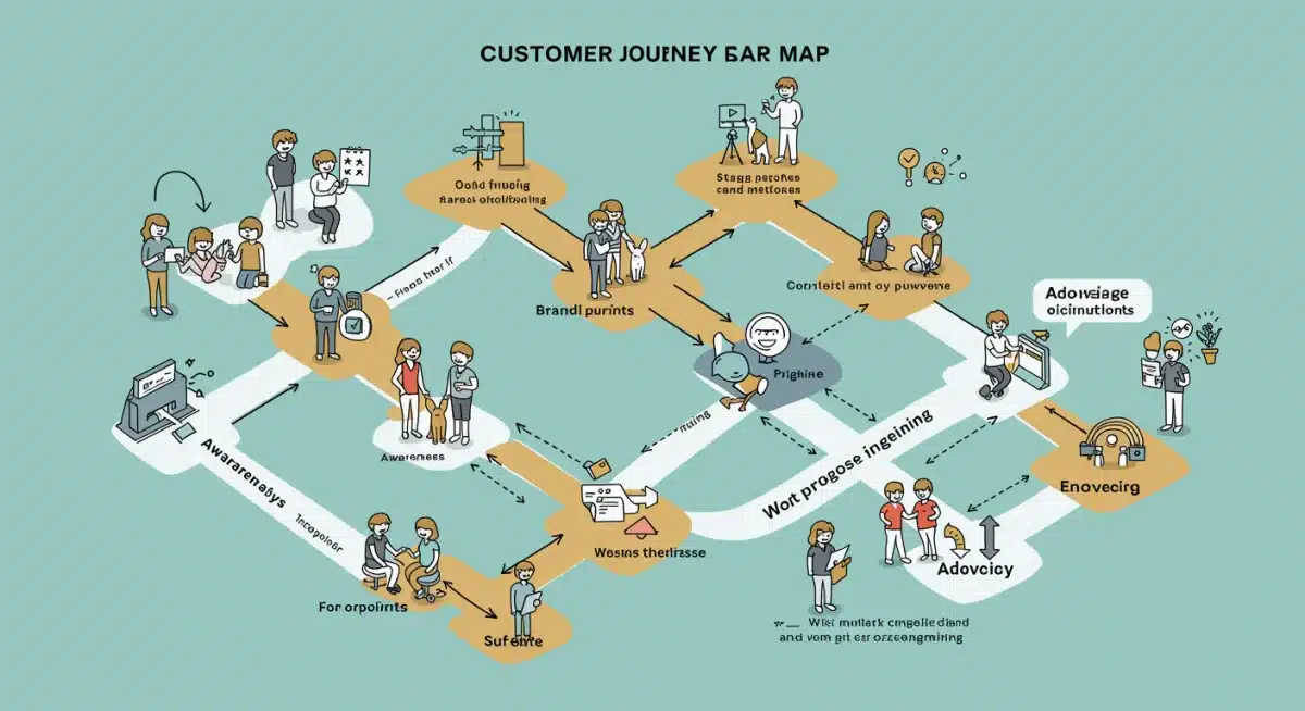 Customer journey map illustrating brand purpose integration at touchpoints