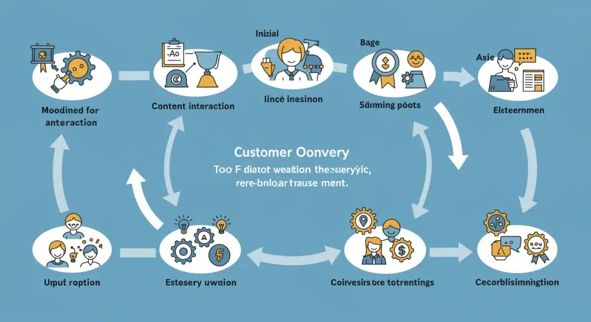 Customer journey map illustrating content's impact on conversion