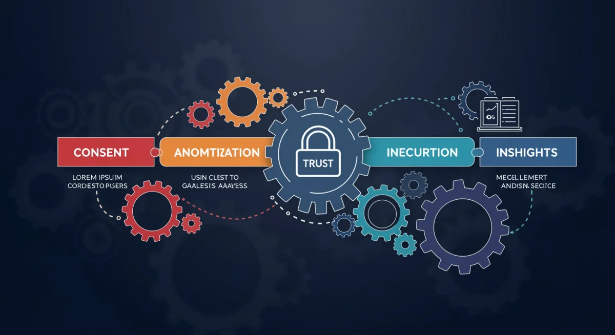 Infographic illustrating the process of ethical data collection and its link to trust