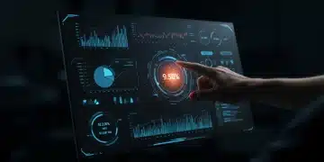 Futuristic real-time marketing data dashboard for strategic optimization