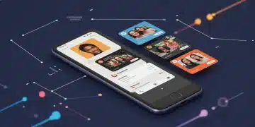 Smartphone displaying Google Discover feed with diverse content cards, symbolizing digital discovery and organic impressions.
