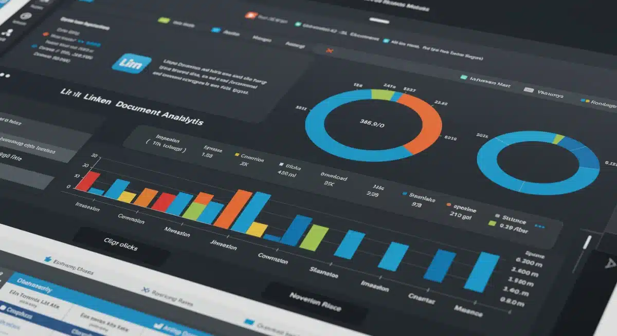 LinkedIn Document Ad analytics dashboard displaying performance metrics for lead generation.