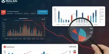 Meta Ads dashboard showing advanced audience segmentation reducing CPA