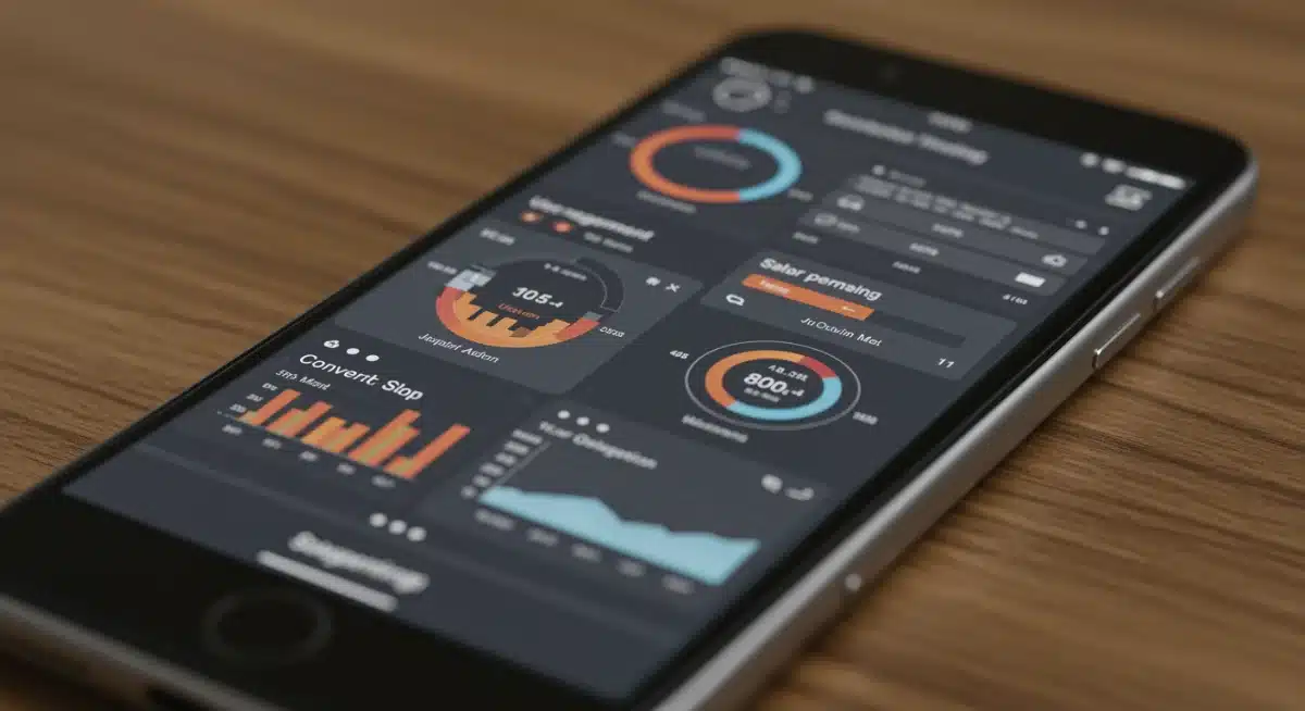 Mobile app dashboard displaying real-time marketing performance metrics