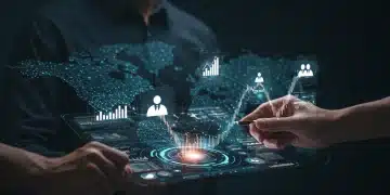 Unified data streams connecting enterprise departments on a digital dashboard in the U.S.